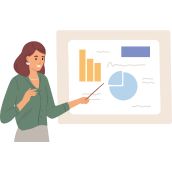 woman pointing to a graph