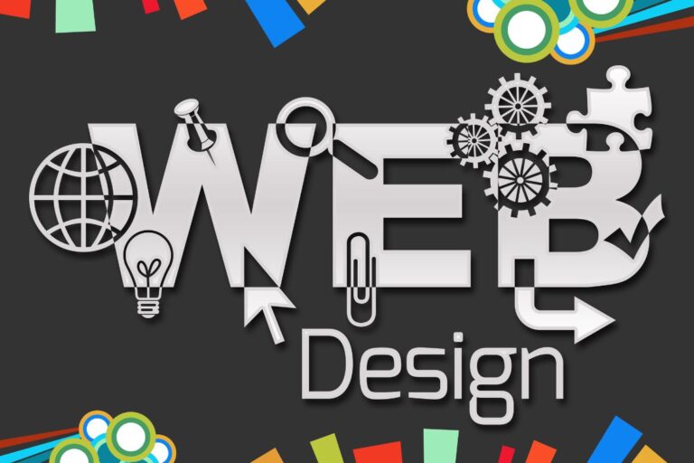 lots of color strips with text that reads :website design"