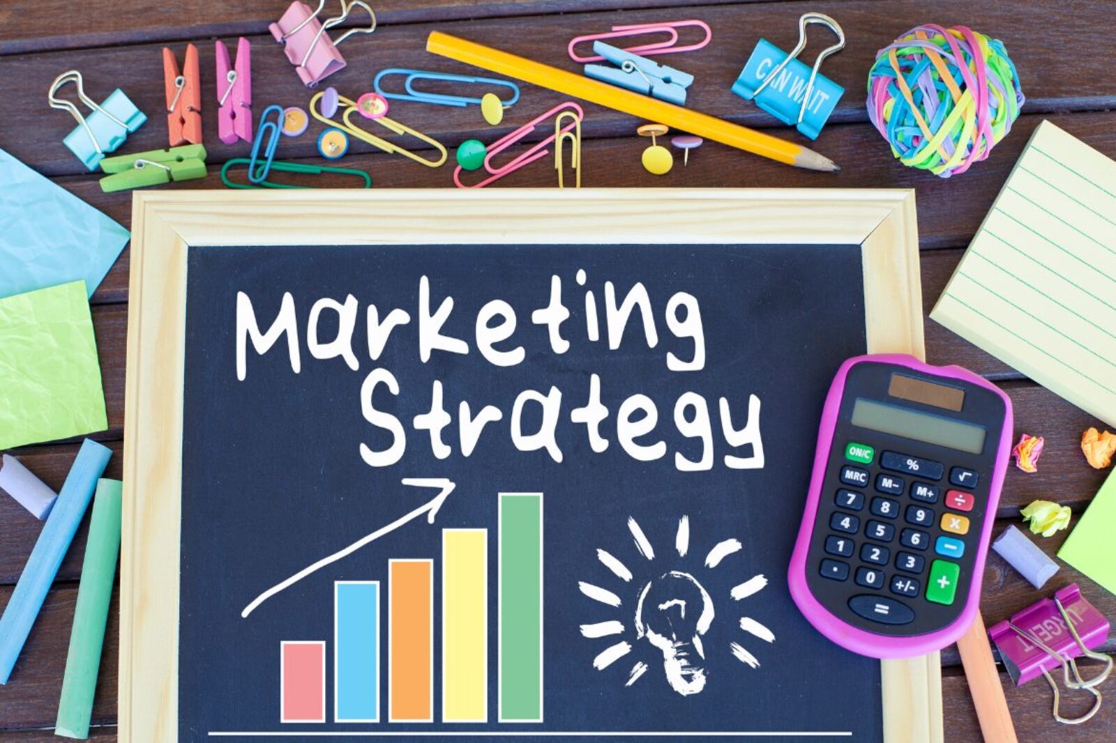 graph showing growth with text "marketing strategy"