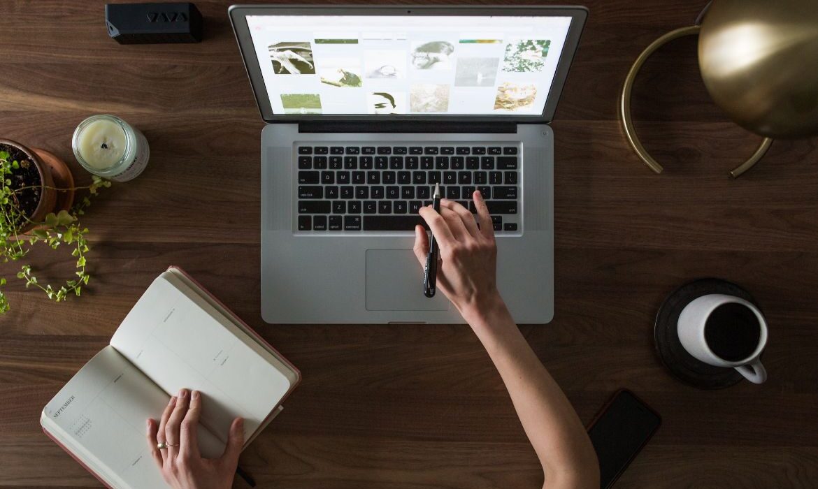 person working on laptop