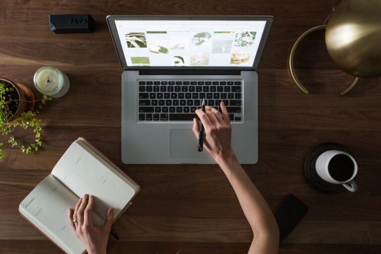 person working on laptop
